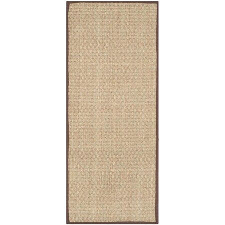 Safavieh Natural Fiber Rectangle Area Rug Natural & Dark Brown - 2 ft.-6 in. x 12 ft. NF114K-212